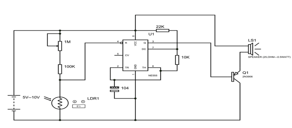 FPC廠之LDR與555定時(shí)器組成的光線檢測(cè)